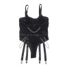 Subblime - 9542277 Body Avec Chaînes + Porte-Jarretelles Noir L/Xl